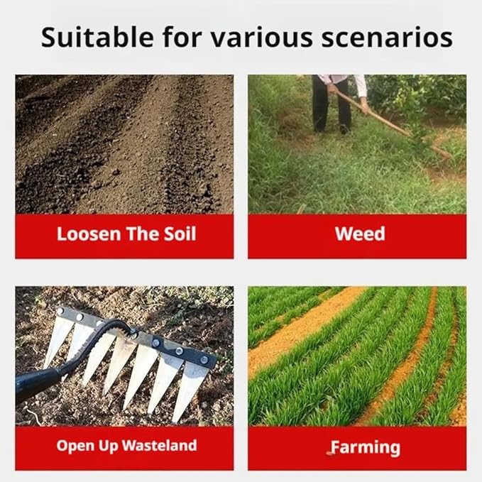 Gardenia Iron Weeding Rake, 2025 Gardenia Iron Weeding rake, Ironrake The Heavy-Duty Irons Weedings Rakes,Irons Rakes for Gardening and Weedings (5 Teeth) (8 Teeth)