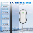 Tosima W5 Window Cleaning Robot, Dual Direction Auto-Spray Smart Window Cleaner with Triple Safety System, Smart Navigation, Remote Control, for All Smooth Surfaces, with 8 Rags, White