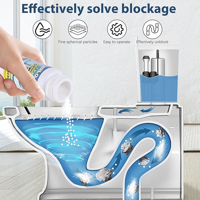 Wild Tornado Pipe Dredge, Powerful Sink and Drain Cleaner Powder, Wild Tornado Sink and Drain Cleaner for Kitchen Toilet Pipeline Quick Cleaning Tool (2PCS)