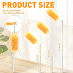 60 Pcs Heavy Duty Duster Refills with One 3 ft Retractable Handle 360° Heavy Duty Dusting Kit Multi-Surface Duster Refills Disposable Microfiber Dusters Feather Kit