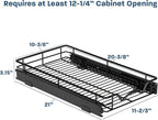 HOLDN’ STORAGE Pull Out Cabinet Organizer, Heavy Duty Caddy w/Lifetime Limited Warranty -11”W x 21”D - Requires At Least 12-1/4” Cabinet Opening, Steel Metal Cabinet Drawers Slide Out, Black
