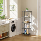 SINGAYE 5 Tier Shelf Wire Shelving Adjustable Storage Shelves Rack Standing Units for Kitchen Closet Laundry Bathroom Organizers Metal Pantry Narrow Mesh Gaps 10" D x 16" W x 55" H Black