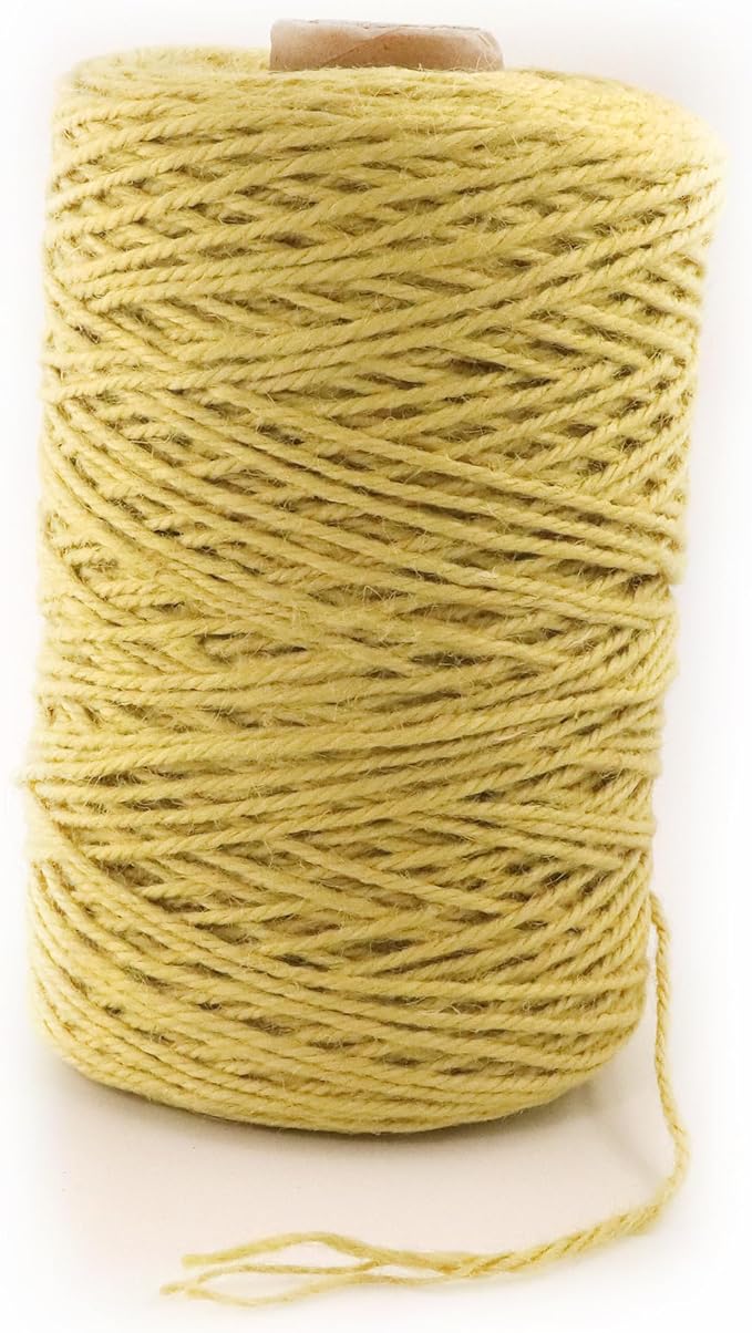 3mm x 1000 Feet Yellow Jute Rope, Twine for Gardening Tomato Climbing Plant Tie Floristry Crafts Gift Wrapping Packing Decor