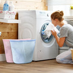 2 Pcs laundry bag with handles mesh laundry bags washing machine laundry totes travel storage and sorting bag for Clothes laundry bag for delicates(Blue2N)