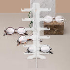 FENICAL Multi-Layer Sunglasses Organizer Display Stand 6-Tier Plastic Glasses Storage Holder Rack for Desktop Eyewear Display and Home Organization