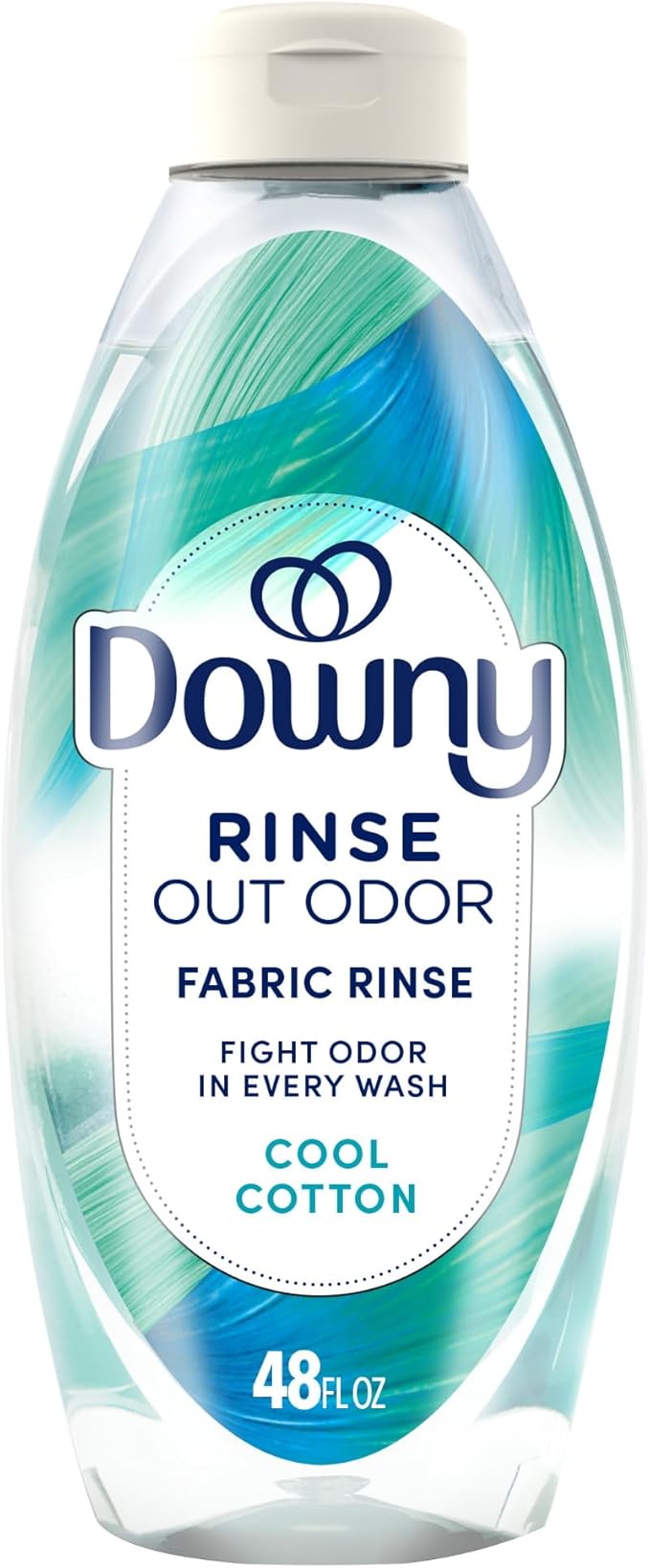 Downy Rinse & Refresh Laundry Odor Remover And Fabric Softener, Cool Cotton, 48 Fl Oz, HE Compatible Laundry Sanitizer, Safe On All Fabrics, Downy Fabric Softener, Liquid Fabric Softener