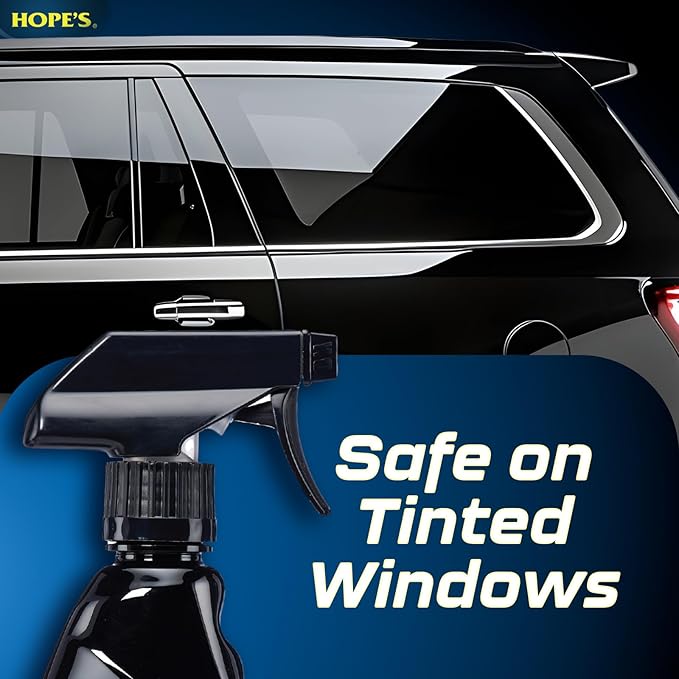 HOPE'S Perfect Glass Automotive Glass Cleaner - Streak-Free, Tint Safe Car Cleaner for Glass, Acrylic, Windows, Mirrors, Windshield - No-Residue - Removes Smudges, Road Grime - 23 Fl Oz, Pack of 1