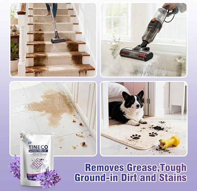Floor Lavender Cleaning Solution 1 bags Refill, Compatible with Tineco All Series Robot Vacuum Cleaner, Eco-Safe, Streak-Free Formula for Hard Floors, Pet & Kid Friendly
