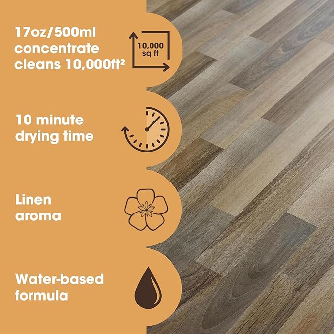 Furniture Clinic Laminate Floor Cleaner | Dilutes to Make 170 FL Oz | Easy and Safe Application | Quick-Drying with Linen Aroma | 17oz / 500ml