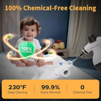 Steam Cleaner, Handheld Steam Cleaner for Home, 16-Piece Steam Cleaner Kit with Automatic Steam Switch, Steamer for Kitchen, Bathroom, Car, Living Room and Multi-Surface Deep Cleaning (White)