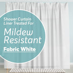 BigFoot Shower Curtain Liner – 72 x 72 Fabric Premium Shower Curtain with Rustproof Metal Grommet and 3 Magnetic Weights – Odor Free and Compatible with Standard Showers, White