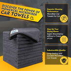 HOMEXCEL Microfiber Ultra Absorbent Cleaning Cloth, Lint Free, Streak Free Cleaning Rag Towels for Washing Cars, Kitchen and Window, 12.5 x 12.5 inches, Grey, 12 Pack