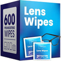 Lens Wipes for Eyeglasses - Pre-moistened Eyeglass Lens Cleaning Wipes - 600 Lens Wipes Individually Wrapped Sracth-Free Streak-Free Eye Glasses Wipes Lens Cleaner for Sunglass & Camera Lens
