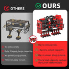 Power Tool Organizer Wall Mount with 8-Drill Holders-400Lbs Load Heavy Duty Metal 4-Layers Garage Storage & Organization Battery Tools Rack with Side Panels Utility Racks Workshop Gifts for Men