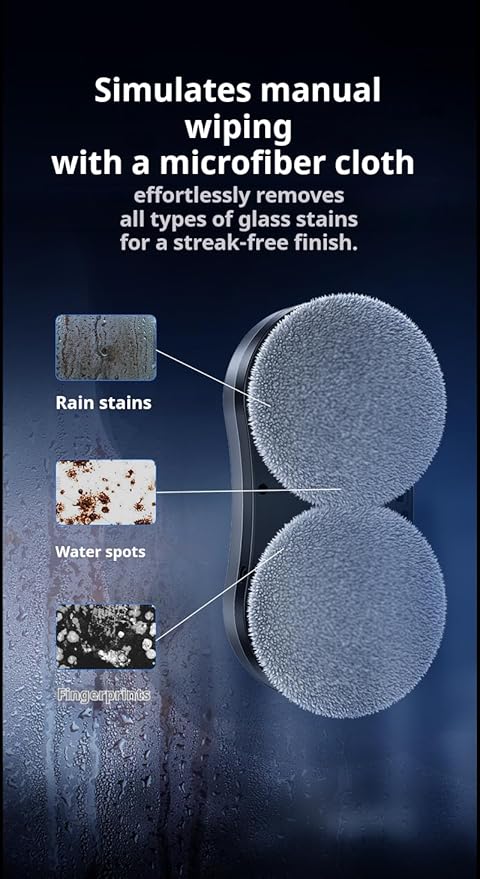 Window Cleaning Robot C1S | Auto Dual-Side Spray & Smart Path Planning | Strong Suction | Remote Control (Silver)