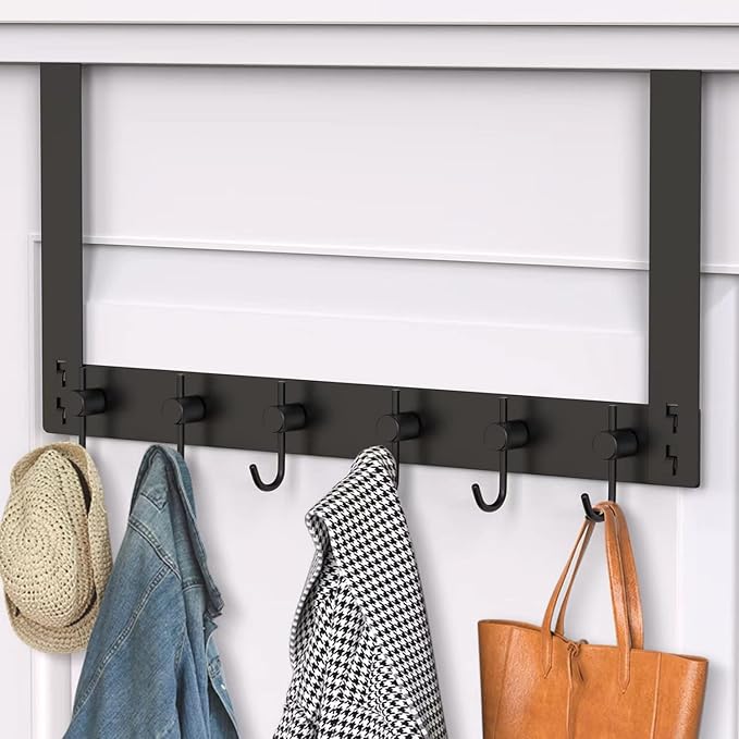 VAEHOLD Over The Door Hooks for Hanging Clothes, Heavy-Duty Door Hooks Organizer for Towel, Coat, Bag, Robe