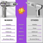 WADEO Handheld Vacuum Cordless, 4-in-1 21000PA Brushless Car Vacuum & 210000RPM Air Duster 7500mAh Battery Air Blower Wireless Handheld Vacuum for Car, Office and Home Cleaning