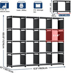 Mavivegue Bookshelf,16 Cube Storage Organizer,Book Shelf Organizer,Tall Bookcase,Black Cube Shelf Cubbies Closet Storage Shelves for Bedroom,Living Room,Home,Office, 16-Grid