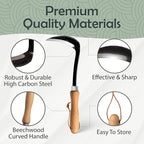 Muldale Japanese Weeding Sickle – Curved Razor Hand Hoe Garden Tool with Ergonomic Wooden Handle for Easy Manual Weeding & Gardening