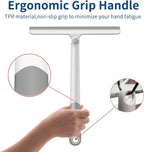 Window Squeegee, 2 Pack Shower Squeegee for Glass Doors Bathroom Mirror Windows Cars and Tile Walls, Silicone Plastic Squiggy Cleaner Tool 12 inch (Grey+Blue)