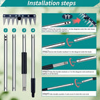 Garden Rake, 8 Tines Garden Weeding Rake with Sharp Blade with Steel Adjustable Handle (31'' to 63''), Garden Weed Puller Tool for Clearing Weed, Loosening Soil and Flower Beds