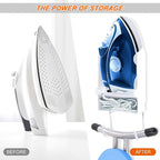 Ironing Board Hanger Wall Mount Ironing Holder Iron Hanger with Ironing Board Rack for Max 5 Inch Width Iron (White)