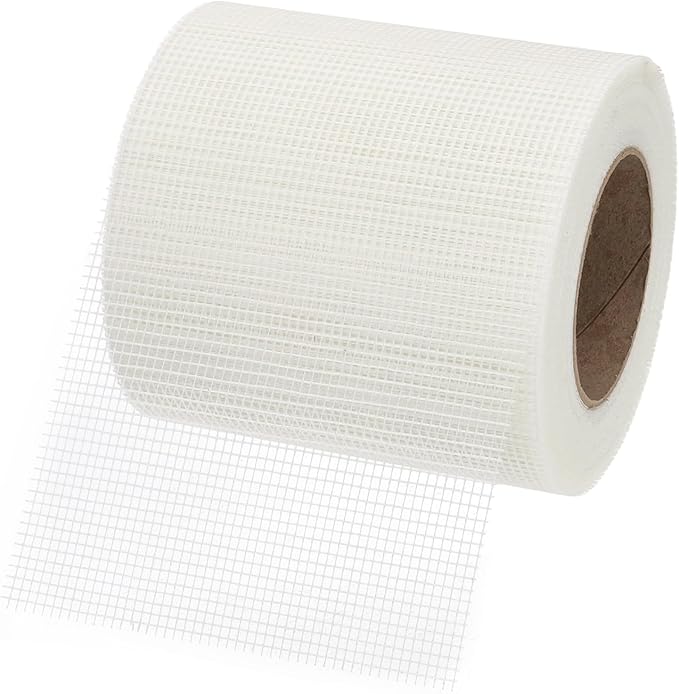 PATIKIL Drywall Repair Mesh Tape, 6 inch x 164 ft Fiberglass Repair Patch Self-Adhesive Dry Wall Joint Tape 9 Mesh Wall Hole Crack and Seam Patch, White