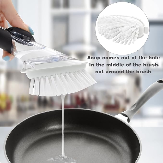 Brush Refills for OXO Dish Brush - 8 Pack Dish Brush Cleaning Soap Dispensing Head Replacement for Scrubber (White)