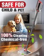 Steam Mop Cleaner Safe High-temp for Deep Cleaning, Lightest Detachable Floor Steamer with 2 Steam Mode 3 Adjustable Level Heavy Duty Powerful Handheld Steam Cleaner for Hardwood & Laminate Tile Grout