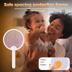 Fly Swatter Electric Racket Bug Zapper Racket 3 in 1 Rechargeable Foldable Electric Fly Swatter Foldable Mosquito swatter for Indoor and Outdoor
