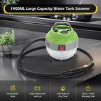 Dyna-Living Steam Cleaner 2500W Steamer for Cleaning with 1400ml Water Tank Steam Cleaner Handheld for Home Use, High-Pressure Steamer Cleaner for Car, Portable Car Steamer for Auto Detailing, Green
