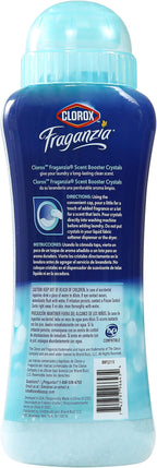 Clorox Fraganzia Laundry Scent Booster Crystals, In-Wash Fragrance Beads for Fresh-Smelling Clothes & Linens, Safe for All Fabrics & Colors, Easy-Pour Bottle, Ocean Scent, 18 Oz, 2 Pack