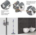 3-H Mop and Broom Holder Big Size Hanging 1 KG Extra,10 Pack Broom Hanger Wall Mount for Hanging and Organizing Shove Rake Yard Tools in Kitchen Shed Laundry Room Bathroom Garden(grey)