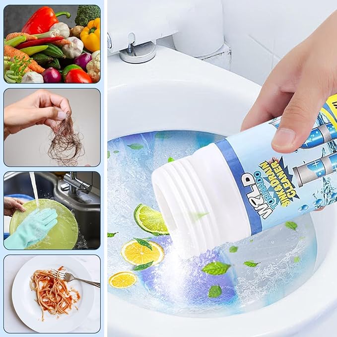Wild Tornado Powerful Pipe Dredging Agent, Wild Tornado Sink & Drain Cleaner Powder, Pipeline Dredging Agent for Kitchen & Bathroom Portable Powder Cleaning Tool (4PCS)