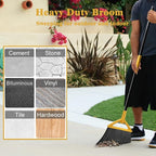 Outdoor Indoor Broom Heavy Duty,4 Pack Commercial Angle Broom,Ideal of House,Kitchen,Garage and Courtyard,Restaurant