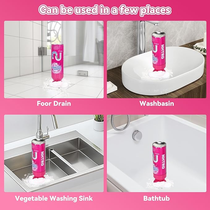 Foaming Drain Cleaner, Sink Cleaner and Deodorizer, Drain Clog Remover for Kitchen Sinks, Tubs, Shower Drains (1pcs, Count, 1)