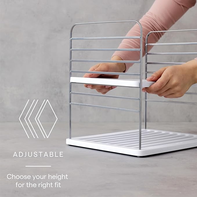 YouCopia UpSpace Cabinet Box Organizer, Adjustable Kitchen Pantry Shelf for Plastic Wrap and Foil Storage, Large Premium Edition