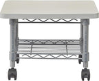 Safco Onyx Rolling Cart Printer Stand, Under-Desk Mobile Utility Table for Home Office with Steel Shelf, Gray