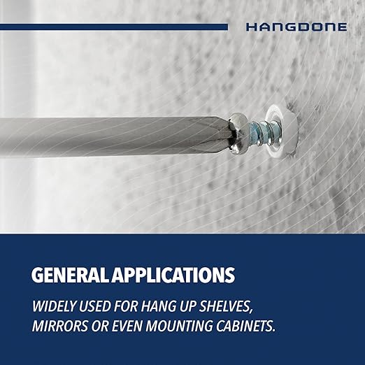 Ribbed Wall Anchors #8-#10 1-Inch with Screws 100-Pack, White, Plastic Anchor for Drywall/Concrete, Pan Head Phillips Screw Included