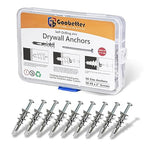 Drywall Anchors and Screws Kit, 100 Pcs Self Drilling Drywall Anchors, 50 Pcs Zinc Sheetrock Anchors and 50 Pcs #8 x 2 Metal Screws, Heavy Duty Hollow Wall Anchors, 75 Lbs Hanging Mounting