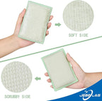 JEBBLAS Bamboo Natural Absorbent Sponges Kitchen Cleaning Sponges Reusable Dish Washing Sponges Beige (8 Pack)