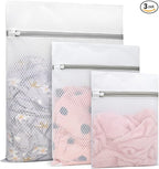 Muchfun 3Pcs Durable Diamond Mesh Laundry Bags for Delicates 1 Large 16 x 20 Inches, 1 Medium 12 x 16 Inches, 1 Small 9 x 12 Inches (Diamond Mesh)