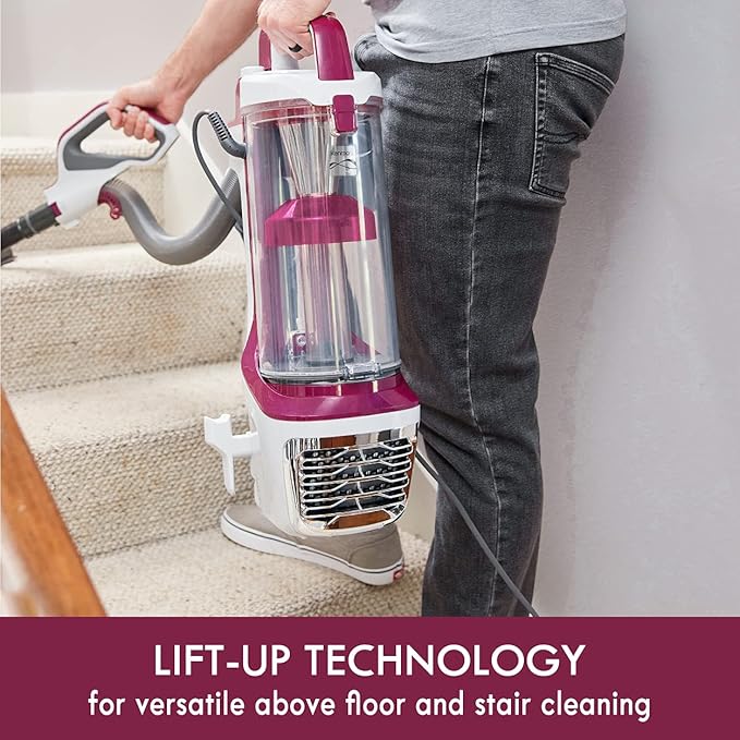 Kenmore DU5092 Bagless Upright Vacuum Lift-Up Carpet Vacuum Cleaner 2-Motor Power Suction with Hair Eliminator Brushroll, Pet Handi-Mate, 2L, Wine W/Lift-up Design