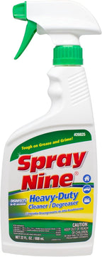 Spray Nine 26825 Heavy Duty Cleaner, Degreaser & Disinfectant for Kitchens, Bathrooms, Yard Equipment, Automotive & Industrial 22 Fl Oz. (Pack of 1)