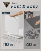 SONGMICS Home Bookshelf, Superfast Toolless Assembly, Cube Storage Organizer with 6 Compartments, Set of 2 Bookcase, 4 Fabric Drawers, Snow White UZH2507019