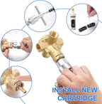 Qunclay 10 Pack Compatible with Moen 1222 Replacement Cartridge Kit One-handle Positemp Faucets Tub Bathtub Shower Cartridge Replacement Tool Brass and Plastic Shower Part