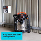 BLACK+DECKER Shop Vacuum Wet and Dry, 5 Gallon 3-in-1 Stainless Steel Shop Vac with Accessories, 4 HP Vacuum Cleaner, for Workshop, Home, Garage and Pet, BDXV18143