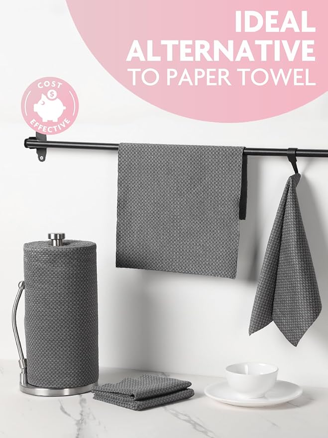 Fantasticlean Large Tear-Away Microfiber Cleaning Cloth Roll - 18'' by 12'', 36 Sheets, Thick Dish Cloths, Super Absorbent Reusable Kitchen Towels (DimGrey)