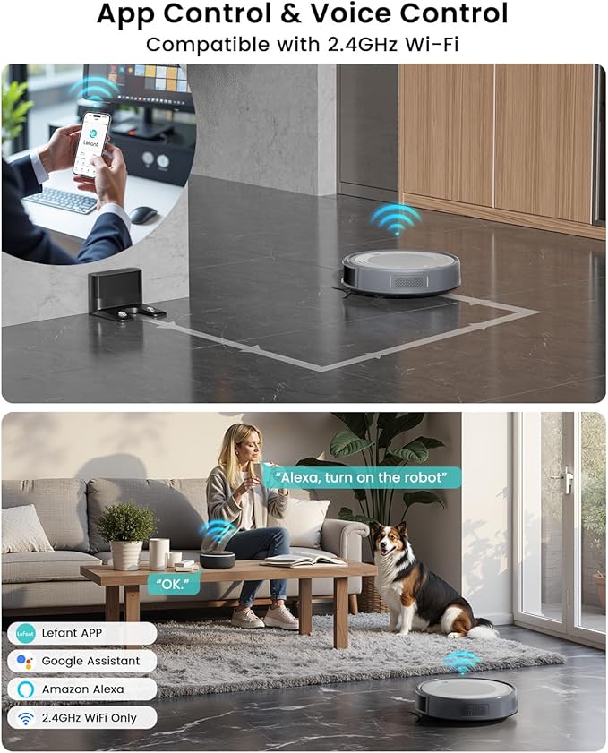 Lefant M310 Ultra Robot Vacuum and Mop, 6000Pa Suction-Slim Robotic Cleaner with ToF LiDAR Navigation, Accurate Obstacle Avoidance, WiFi/App/Alexa Control, 170min Runtime, for Pet Hair and Home