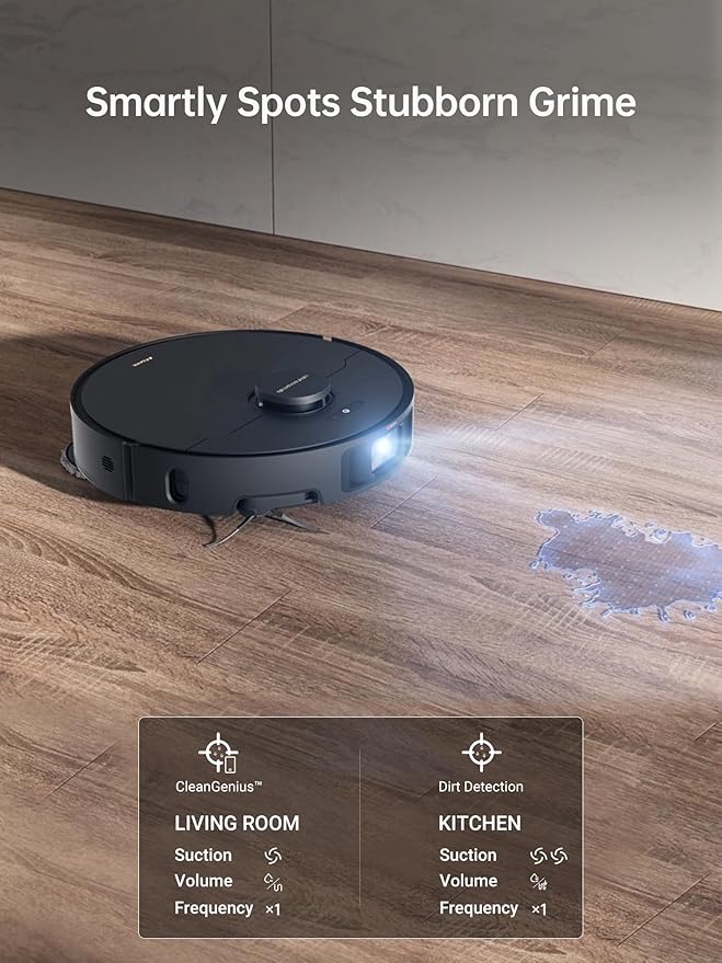 DREAME X40 Ultra Robotic Vacuum with Removable & Liftable Mop, 12,000Pa Suction, Side Brush Extensive Cleaning, 158°F Mop & Washboard Self Cleaning, Auto-Empty, Auto Refill, liftable Brushes